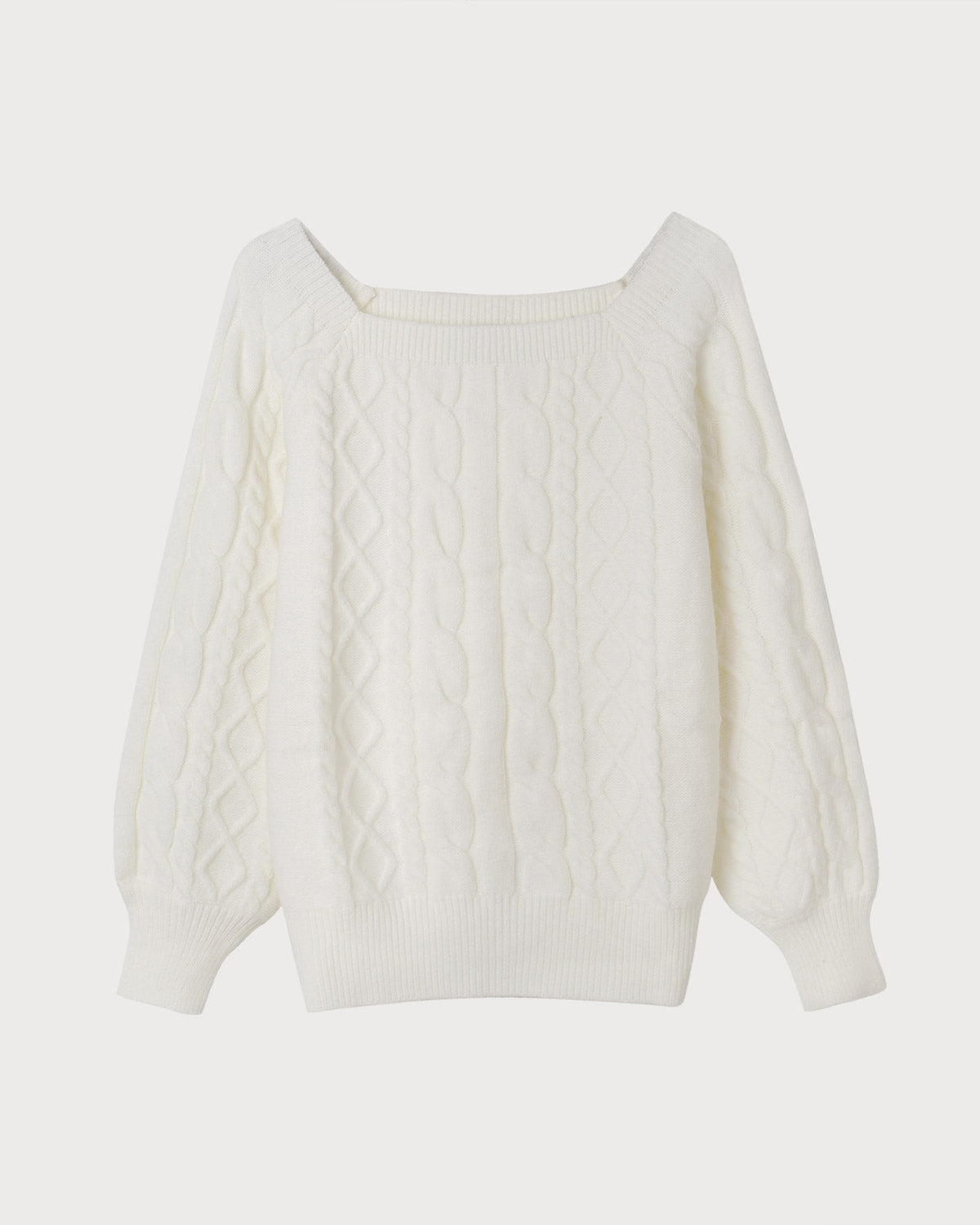 Romantic Cable Knit Crewneck Sweater