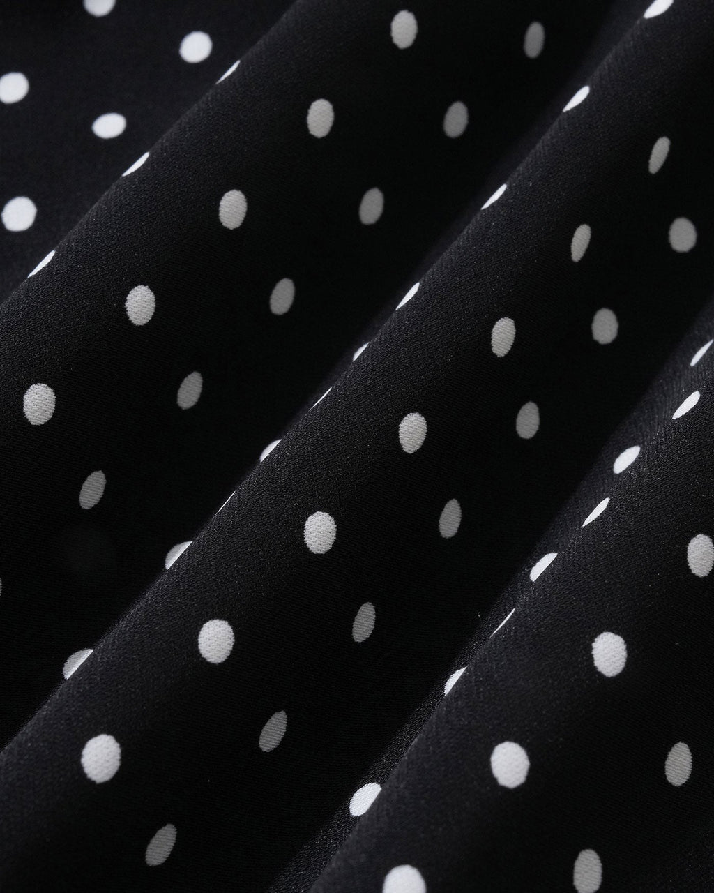 Mandarin Collar Tee with Black Polka Dots