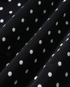 Mandarin Collar Tee with Black Polka Dots