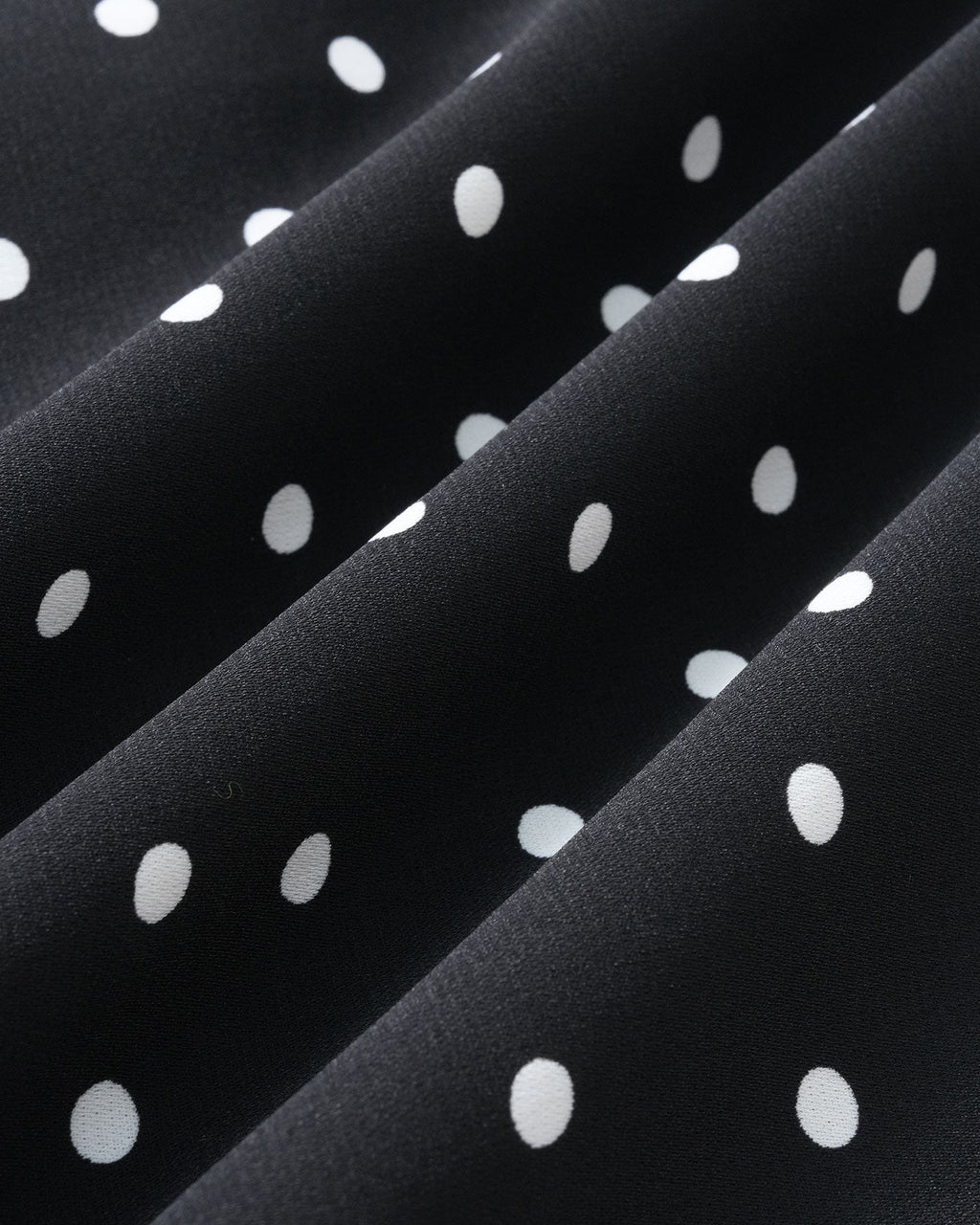 Polka Dot Midi Dress with Black Mandarin Collar