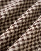 Brown Gingham Mini Dress with Tie Straps