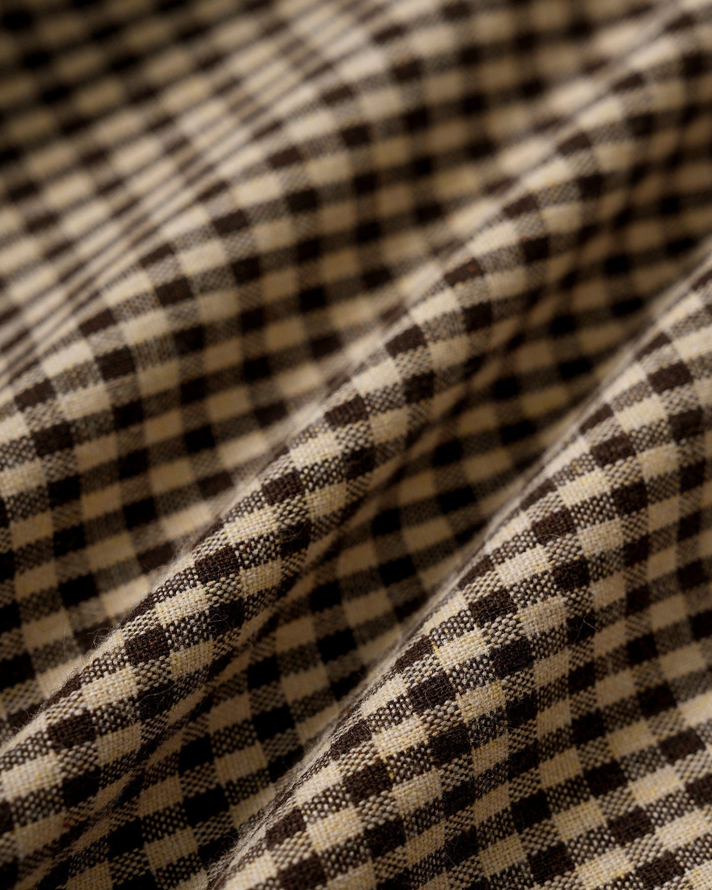 Brown Checkered Puff Sleeve Top