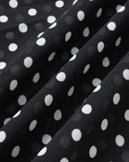 Chiffon Midi Dress with Black Polka Dots