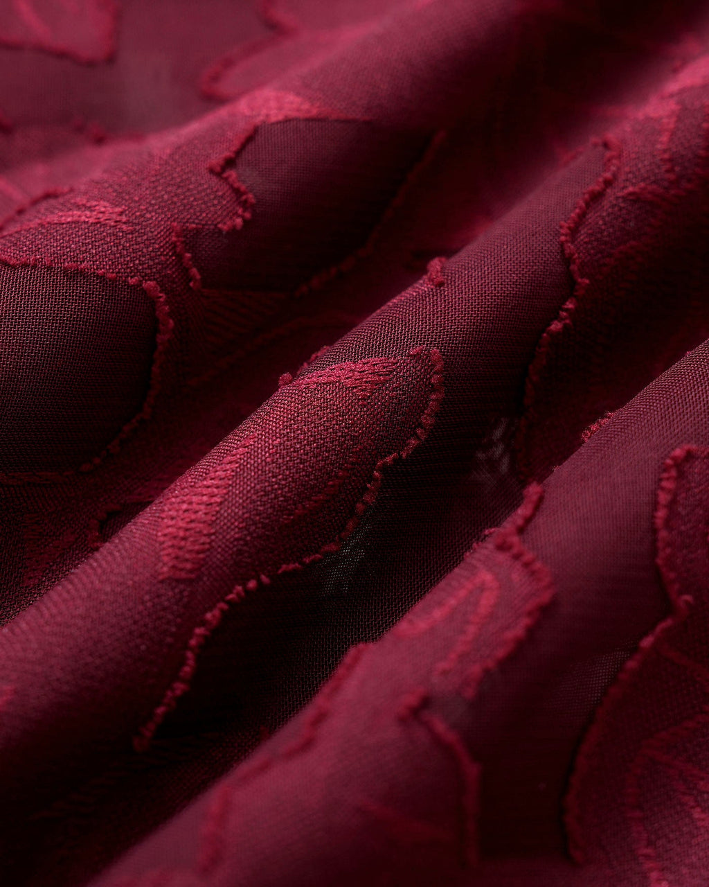 Wine Red Sweetheart Neck Jacquard Midi Slip Dress