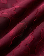 Wine Red Sweetheart Neck Jacquard Midi Slip Dress