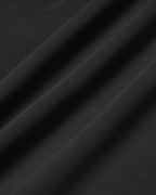 Black Midi Dress with Square Neck and Pocket Details