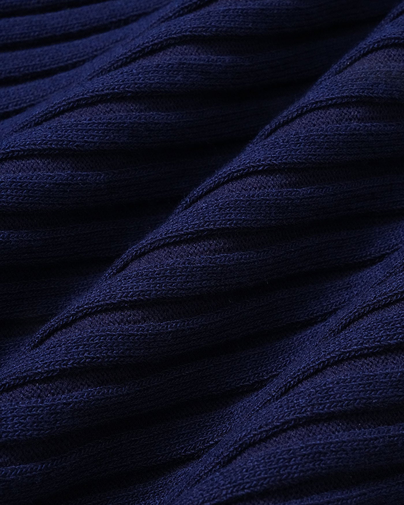 Blue Ribbed Cap Sleeve Knit Tee with Boat Neck