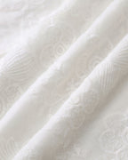 Embroidered White Halter Midi Dress