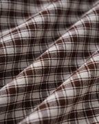 Coffee Check Puffed Sleeve Mini Dress