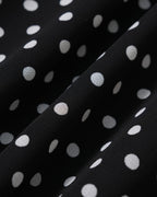 Chic Black Chiffon Mini Dress with Polka Dots