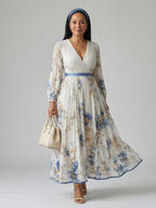 Rielle | Plissiertes Wickel-Midikleid