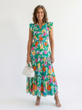 Lila | Elegantes Blumenkleid Midi