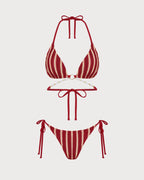Contrasting Bikini Set with Red O-Ring Detail