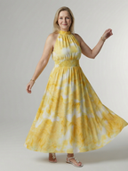 Sylin | Gathered Halter Midi Kleid