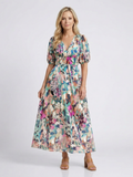 Eulalie | Blumen Midi-Kleid