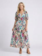 Eulalie | Blumen Midi-Kleid
