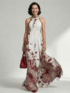Orlune | Falten Maxi-Kleid in Weiß