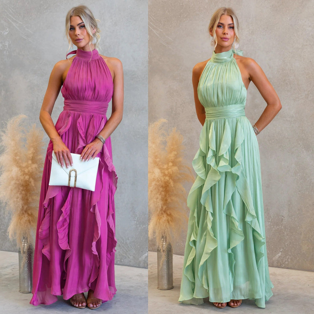 Celestia | Rüschenshirt Maxi-Kleid