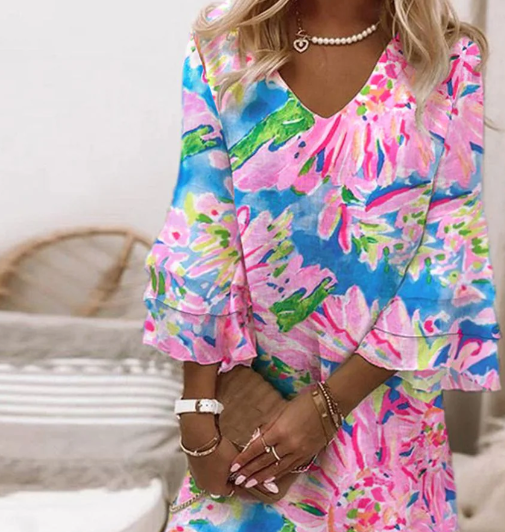 Sylivie | Kleid mit Glockenärmeln