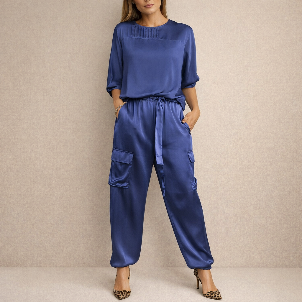 Clara | Lässiges Satin Cargo Set