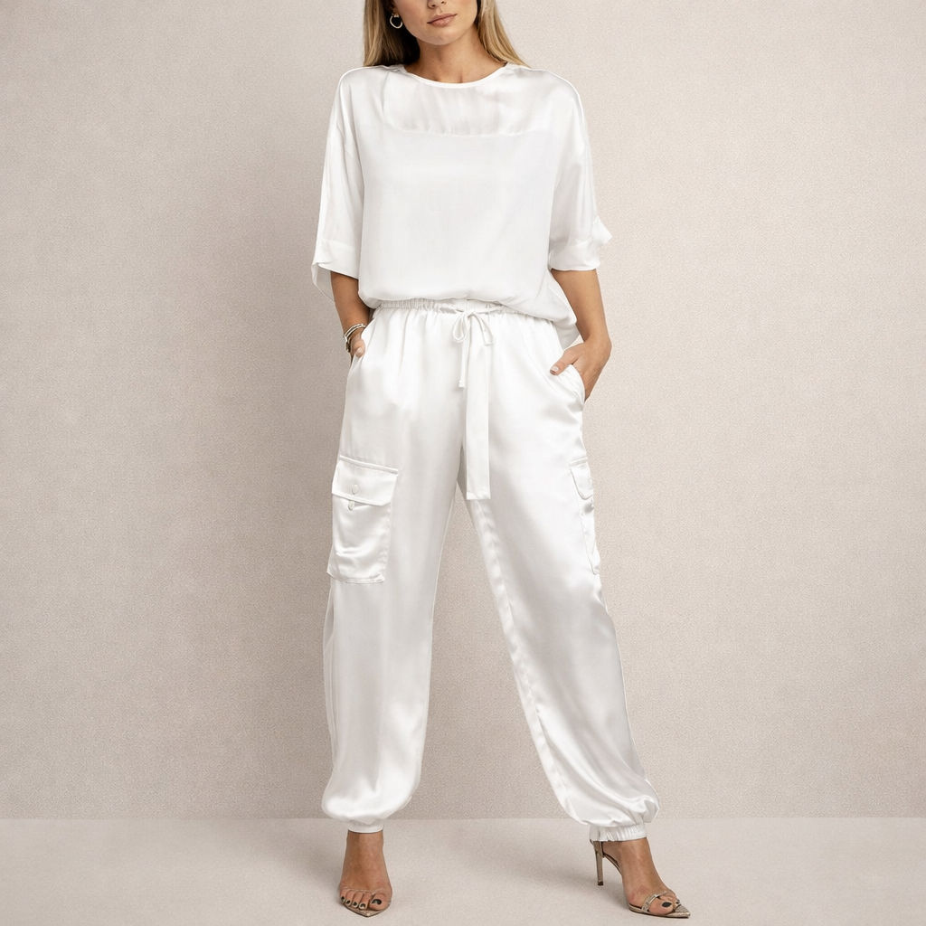 Clara | Lässiges Satin Cargo Set