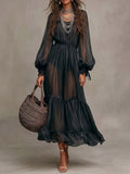 Gerda | Elegantes V-Ausschnitt Midi-Kleid