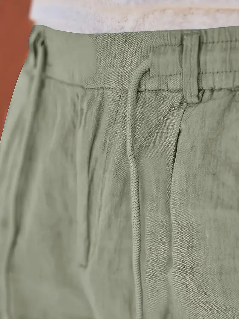 NICHOLS | WEITE LEINENHOSE MIT KORDEL