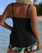 Laluna® | Gestreifter Tankini mit Zweiteiligem Strandshort