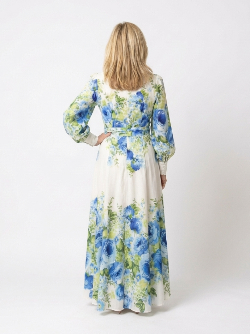 Harper | Knopf-Front Floral Maxi