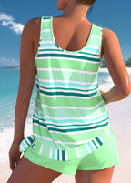 Rosa | Entspanntes gestreiftes Tankini-Set