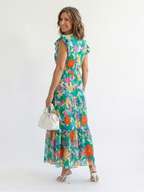 Lila | Elegantes Blumenkleid Midi