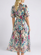 Eulalie | Blumen Midi-Kleid