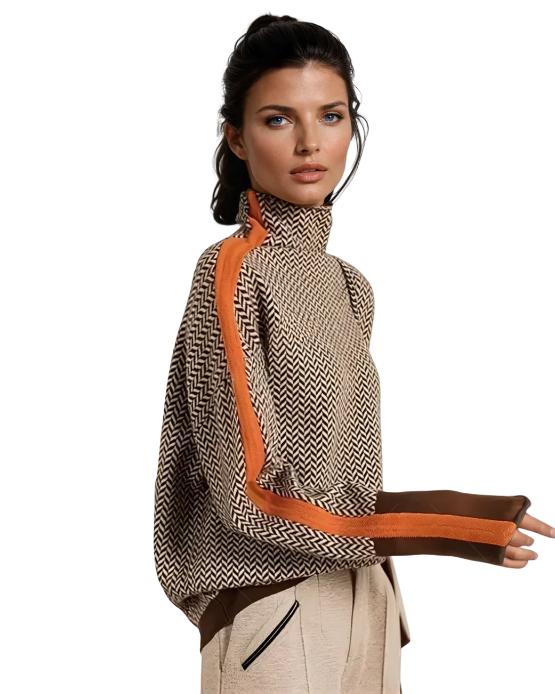 Lindemann Atelier | Malou – Rollkragenpullover mit Kontraststreifen