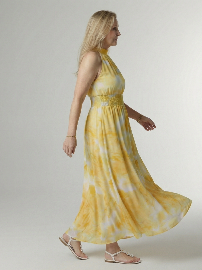 Sylin | Gathered Halter Midi Kleid