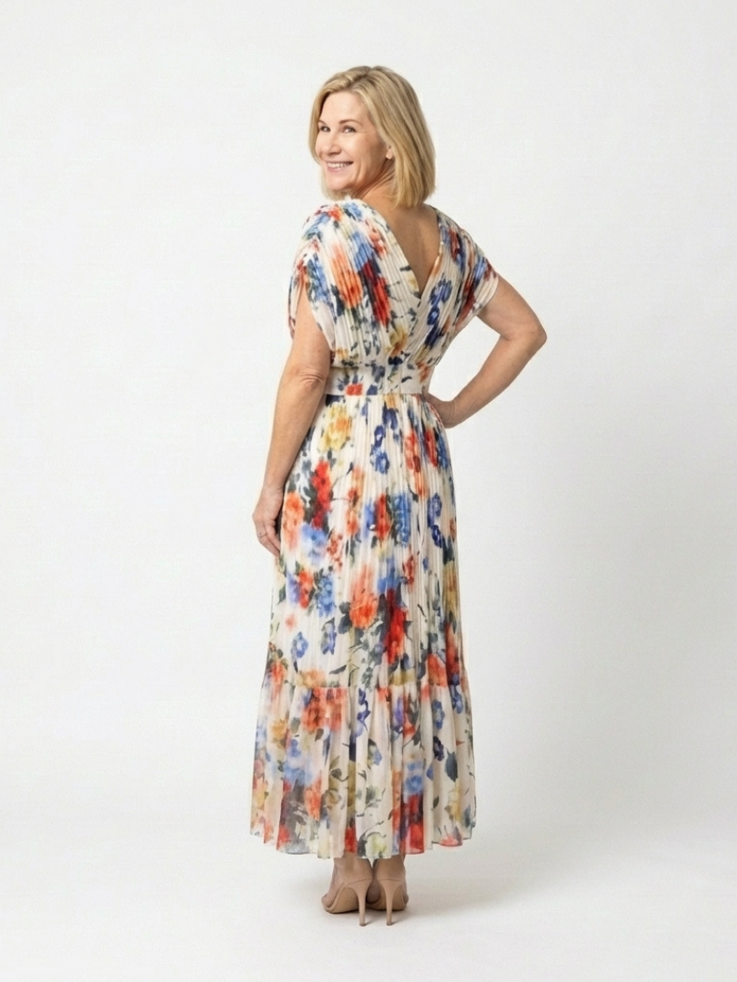 Savannah | Floral Plissierter Midi