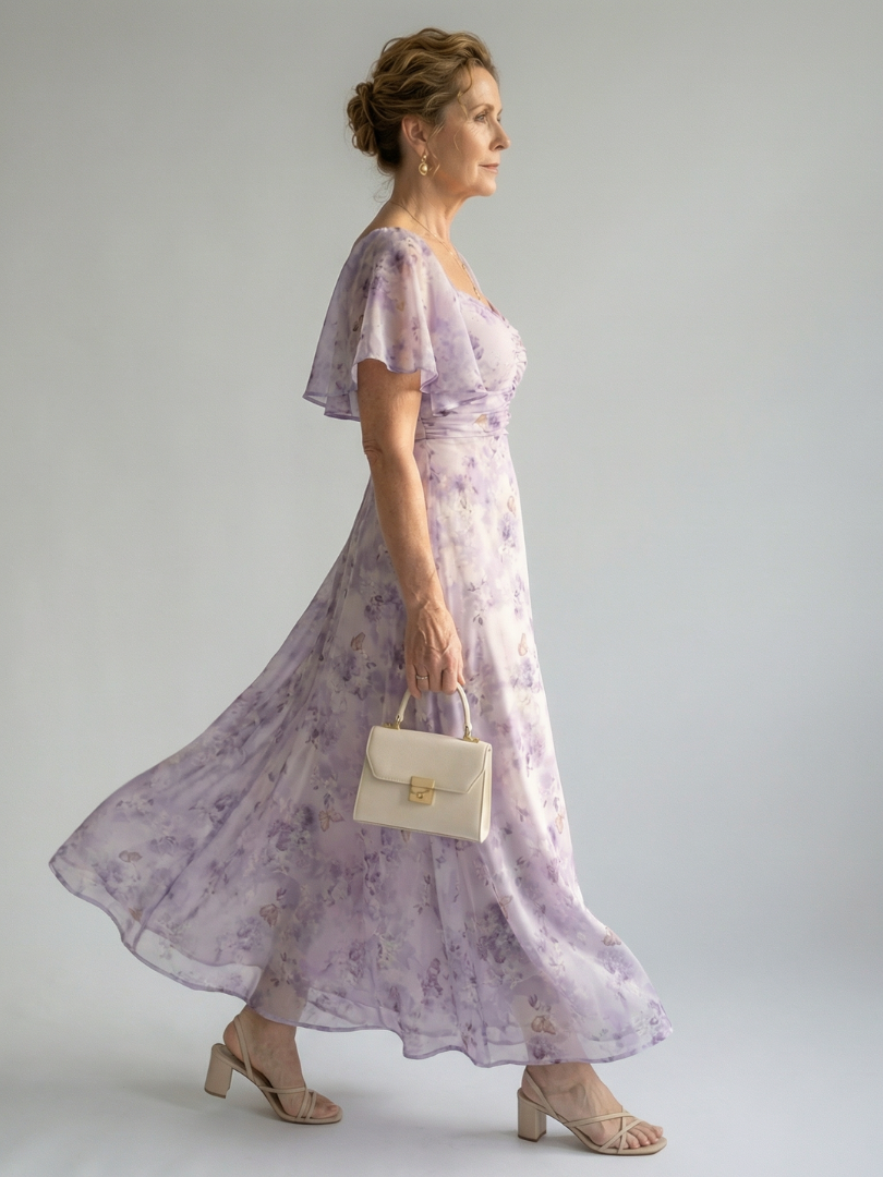 Vaelis | Midi-Kleid mit Flügelärmel