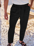 NICHOLS | WEITE LEINENHOSE MIT KORDEL