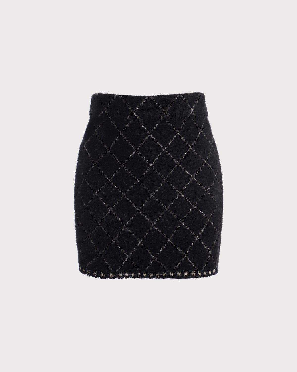 Argyle Cardigan and Mini Skirt Ensemble