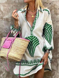 Flore | Tropischer Look Einfach Einzigartiger Druck Urlaub Mini Kleid