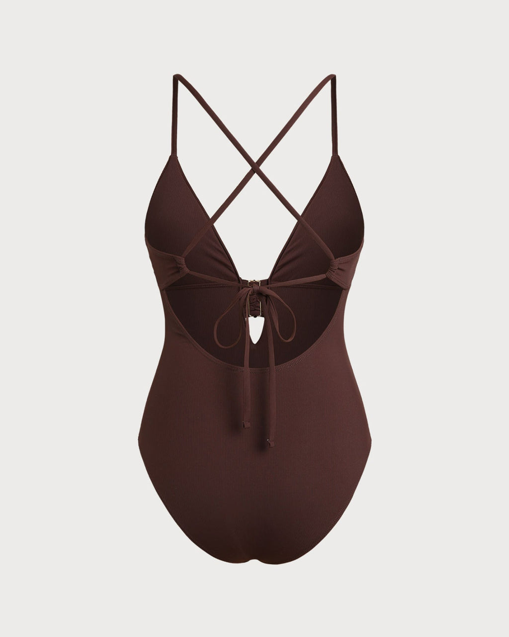 Brown Cut-Out One-Piece Swimsuit