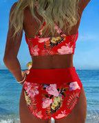 Jolina | Floral Contrast Split Bikini