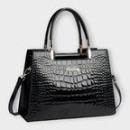 Olivia - Glänzende Krokodilprägung Handtasche
