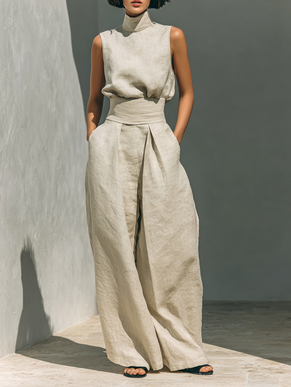 Livia – Minimalistisches Set aus Baumwolle und Leinen
