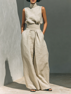 Livia – Minimalistisches Set aus Baumwolle und Leinen
