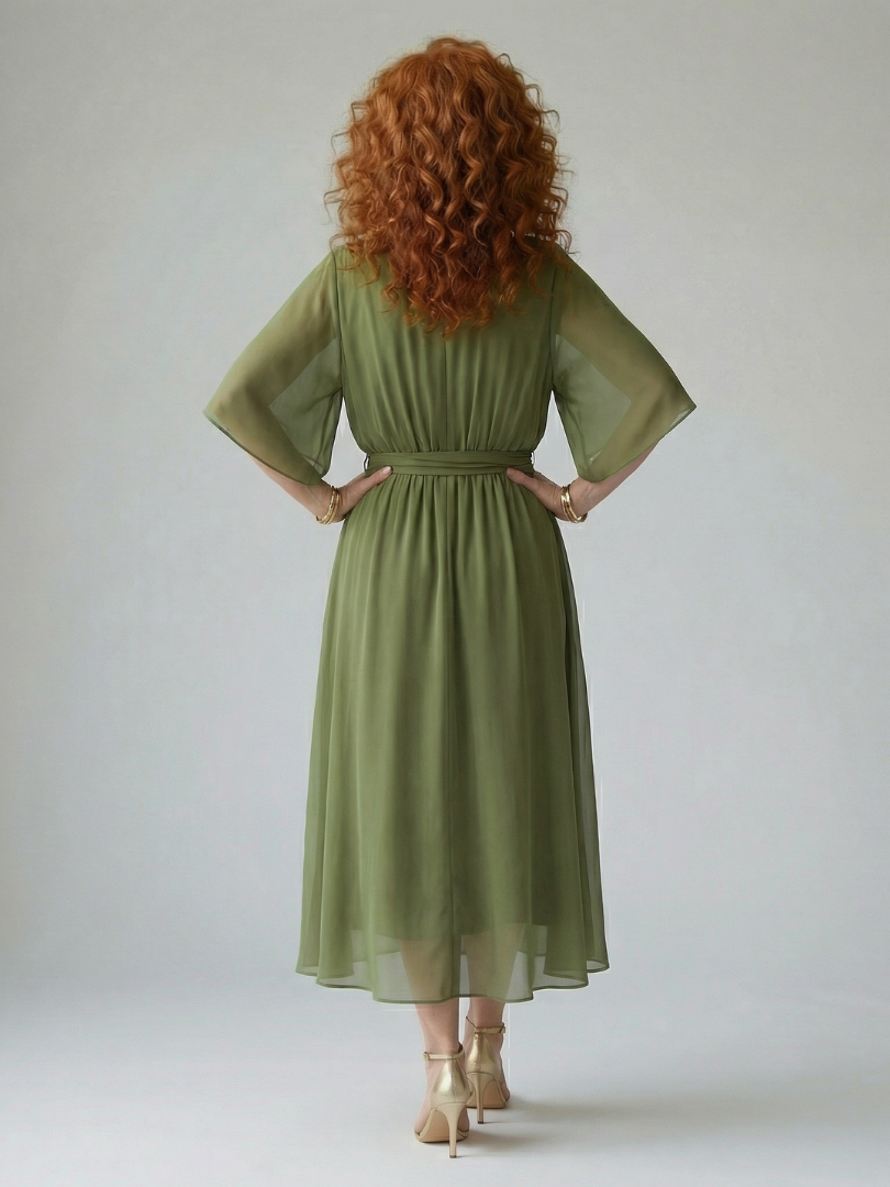 Elric | Leichtes Drapiertes Midikleid