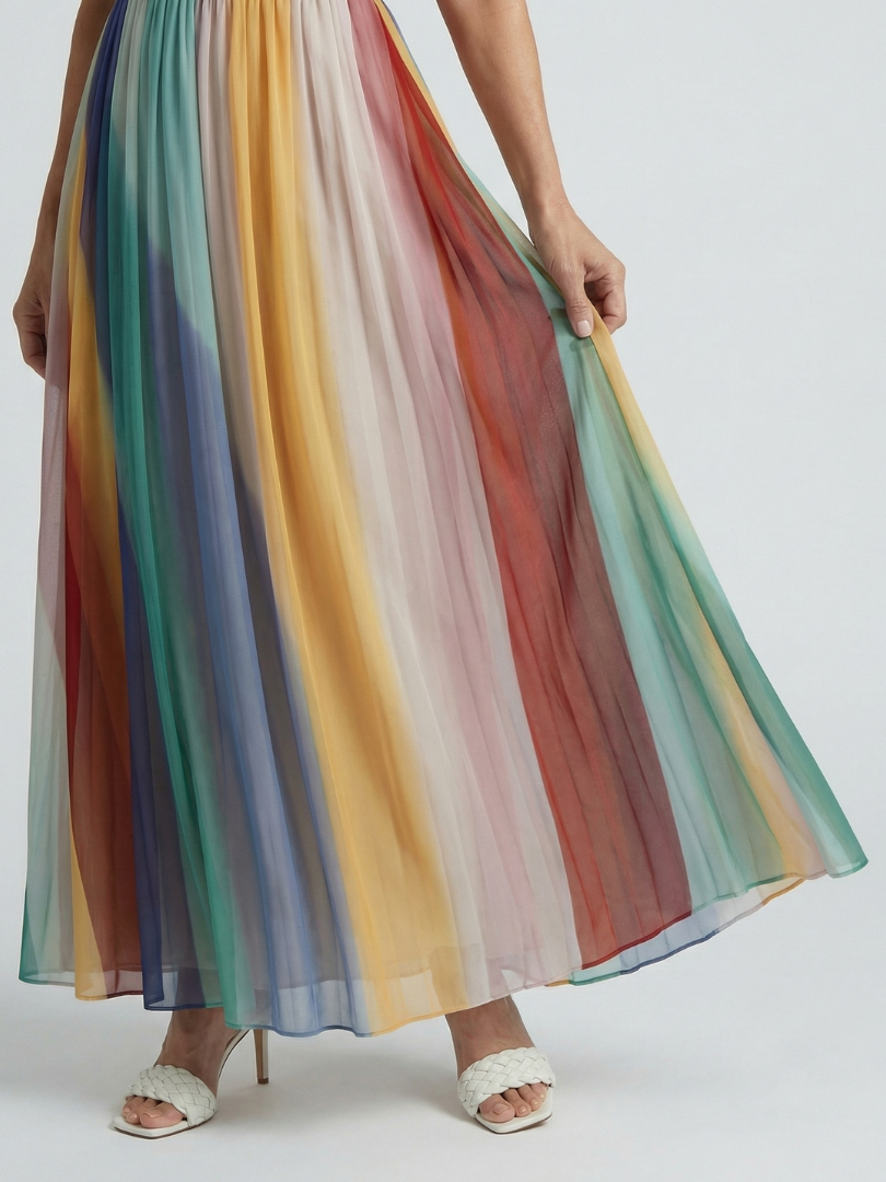 Serene | Leichtes Streifen-Maxikleid
