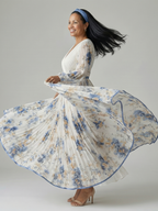 Rielle | Plissiertes Wickel-Midikleid