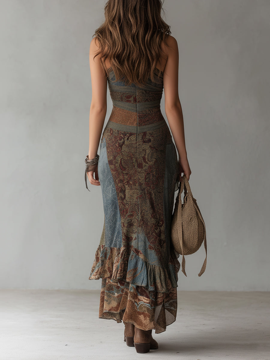 Truus | Vintage Floral Maxi Kleid
