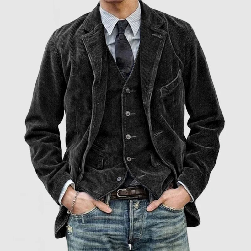 Vintage Corduroy Blazer mit Weste für Herren