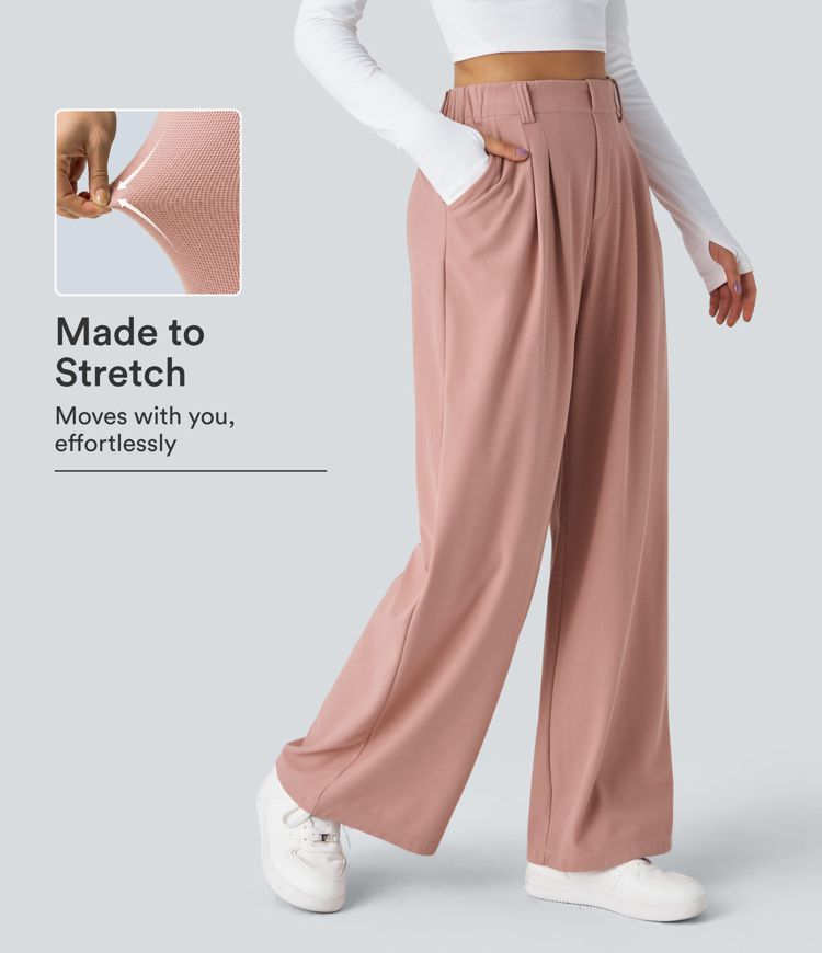 Halara Flex™ High Waisted Pocket Wide Leg Waffle Work Pants